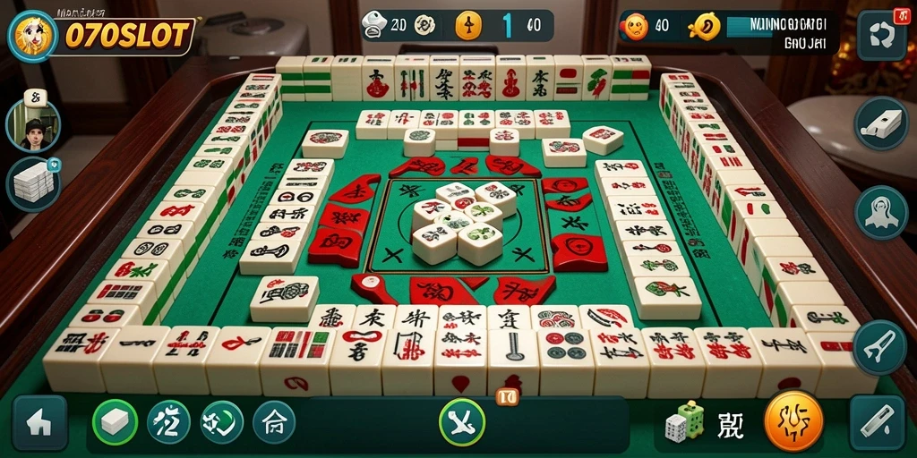 Tampilan gameplay Mahjong yang seru dan menarik di 070SLOT.