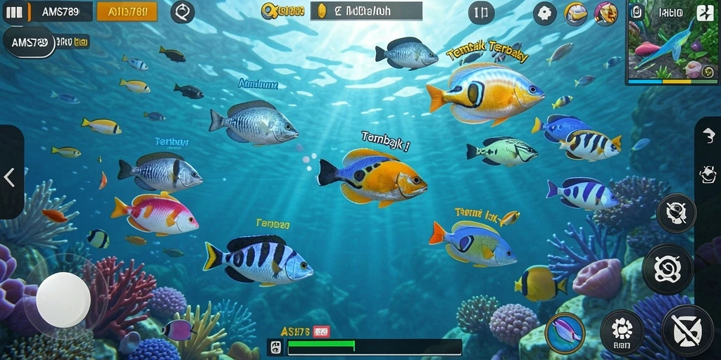 Tampilan menarik dari gameplay Tembak Ikan di AMS789.