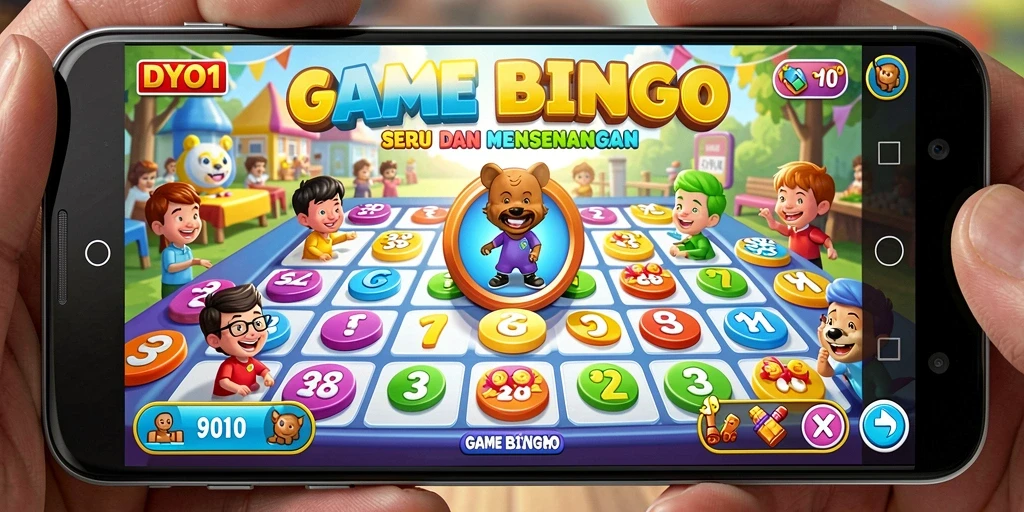 Screenshot gameplay DYO1 menunjukkan suasana seru permainan Bingo.