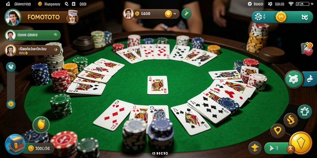 Tampilan gameplay seru FOMOTOTO saat bermain Gaple.