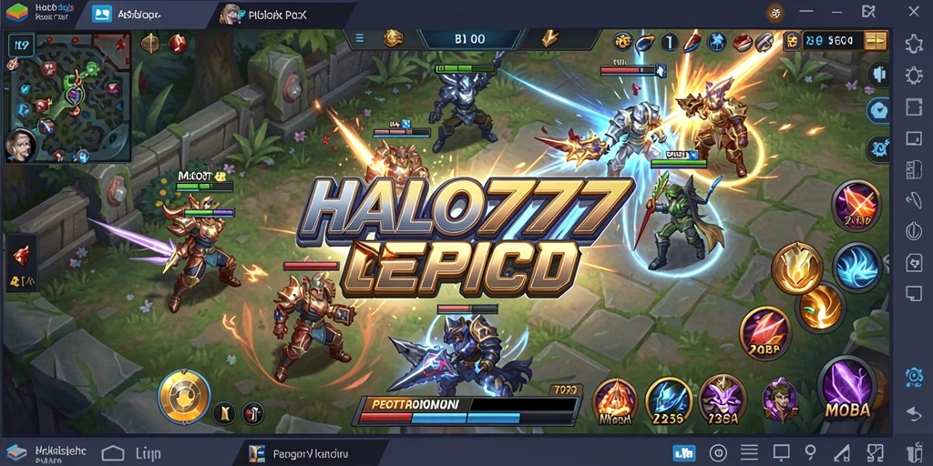 Screenshot gameplay HALO777 yang menunjukkan pertarungan tim yang epik.