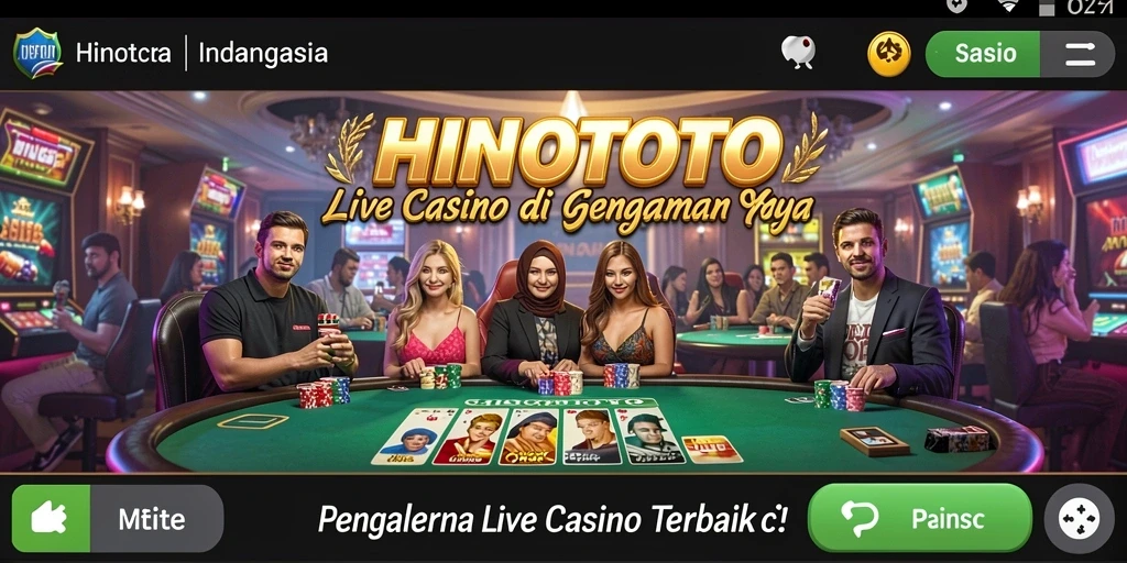 Tampilan gameplay HINOTOTO yang menarik dan interaktif dalam Live Casino.