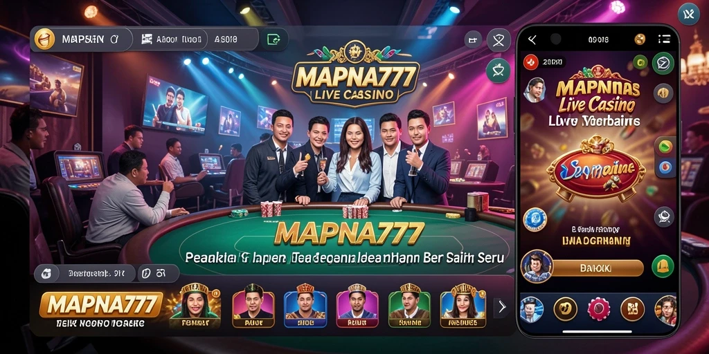 Tampilan gameplay Live Casino yang mengasyikkan dan interaktif di MAPNA777.