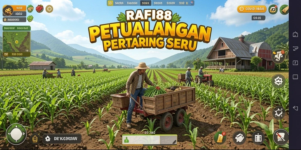 Tampilan gameplay dari RAFI88 dengan aksi bercocok tanam yang seru.