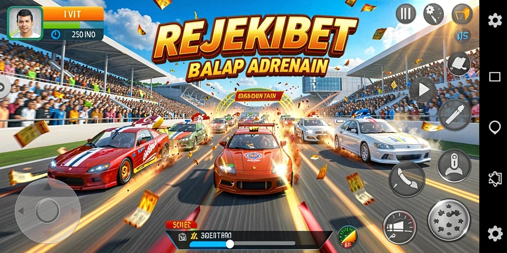 Tampilan gameplay balap yang mendebarkan di REJEKIBET.