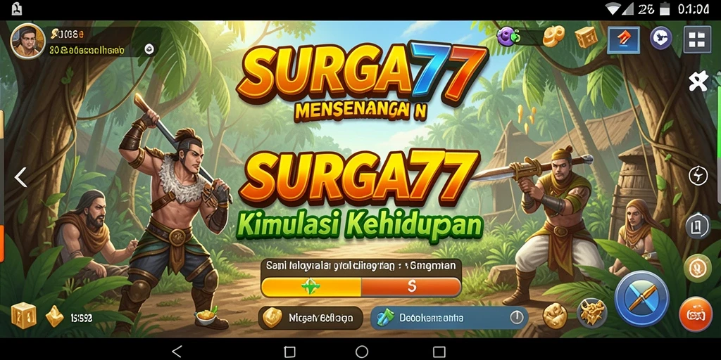 Screenshot gameplay SURGA77 yang menampilkan interaksi karakter.